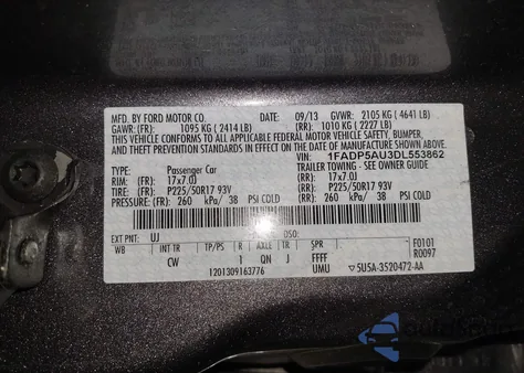 2013 Ford C-Max Hybrid Se из США, поврежденный, VIN 1FADP5AU3DL553862